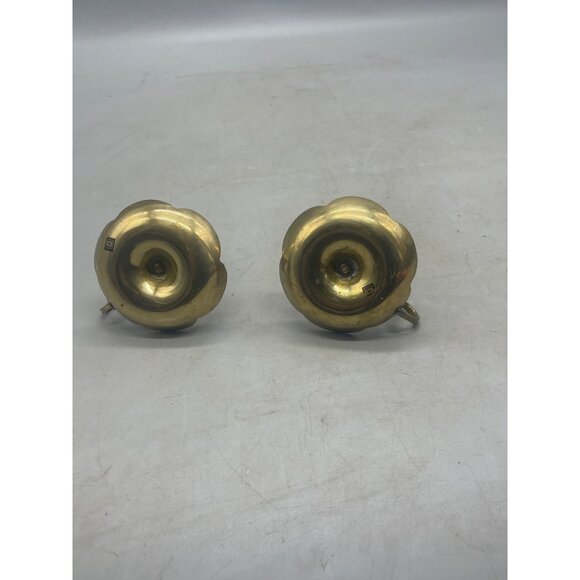 set of 2 Vintage Bedside Candlestick Portable holder made in India embossed READ - Picture 7 of 8